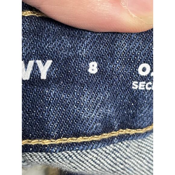 Old Navy Shorts Womens 8 Blue Denim High-Rise OG Short Button Fly Cuffed - Picture 10 of 13